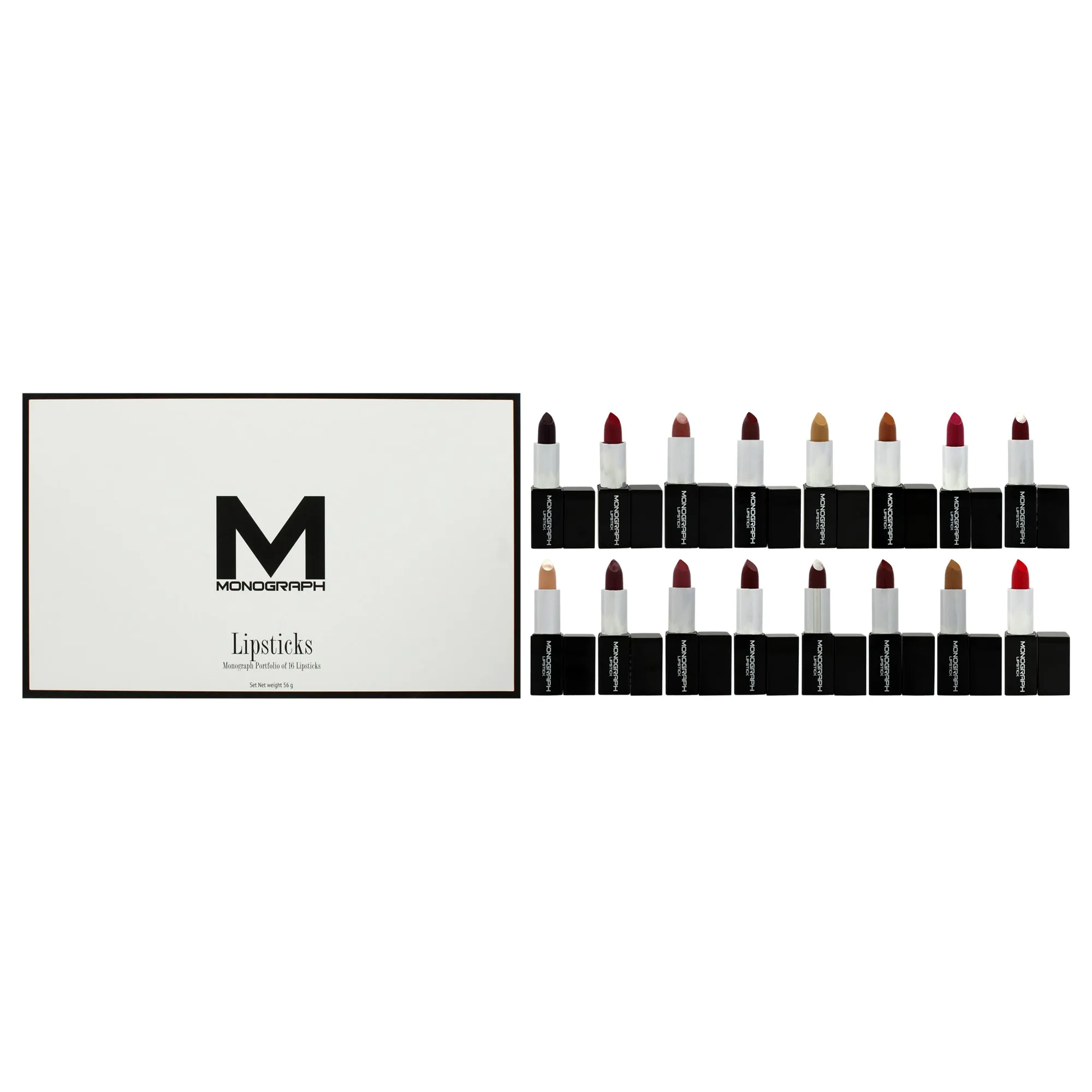 Artis Monograph Collection Cream Lipsticks Portfolio  by Artis for Women - 16 Pc 0.1oz Cream Lipstick - Breathless. 0.1oz Cream Lipstick - Quiet. 0.1oz Cream Lipstick - Hush. 0.1oz Cream Lipstick - Topic. 0.1oz Cream Lipstick - Gossip. 0.1oz Cream Lipstic
