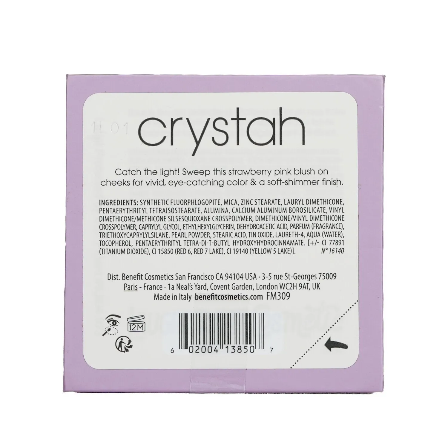 Benefit Crystah Strawberry Pink Blush  6g/0.21oz