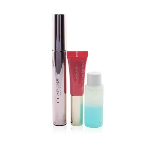 Clarins Wonder Perfect Mascara 4D Look Set: Mascara 8ml   Instant Eye Make Up Remover 10ml   Lip Protector 5ml  3pcs