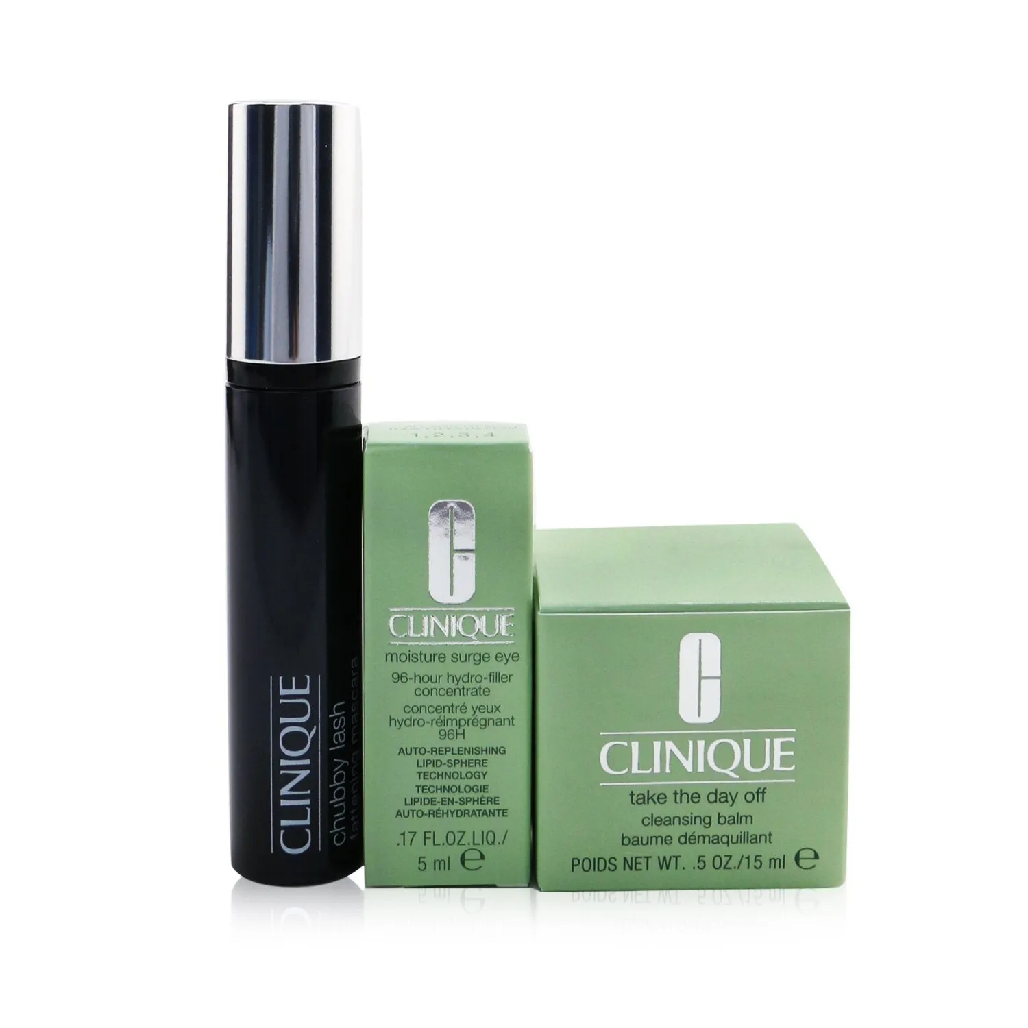 Clinique Chubby Lash Fattening Mascara Set (1x Mascara 8ml   Eye Concentrate 5ml   Cleansing Balm 15ml)  3pcs