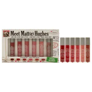 TheBalm Meet Matte Hughes Mini Long-Lasting Liquid Lipsticks Set by the Balm for Women - 6 Pc 0.04oz Lipstick - Adoring. 0.04oz Lipstick - Calm. 0.04oz Lipstick - Charming. 0.04oz Lipstick - Ambitious. 0.04oz Lipstick - Patient. 0.04oz Lipstick - Brave