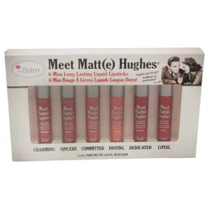 TheBalm Meet Matte Hughes Mini Long-Lasting Liquid Lipsticks Set by the Balm for Women - 6 Pc Set 0.04oz Charming. 0.04oz Sincere. 0.04oz Committed. 0.04oz Doting. 0.04oz Dedicated. 0.04oz Loyal