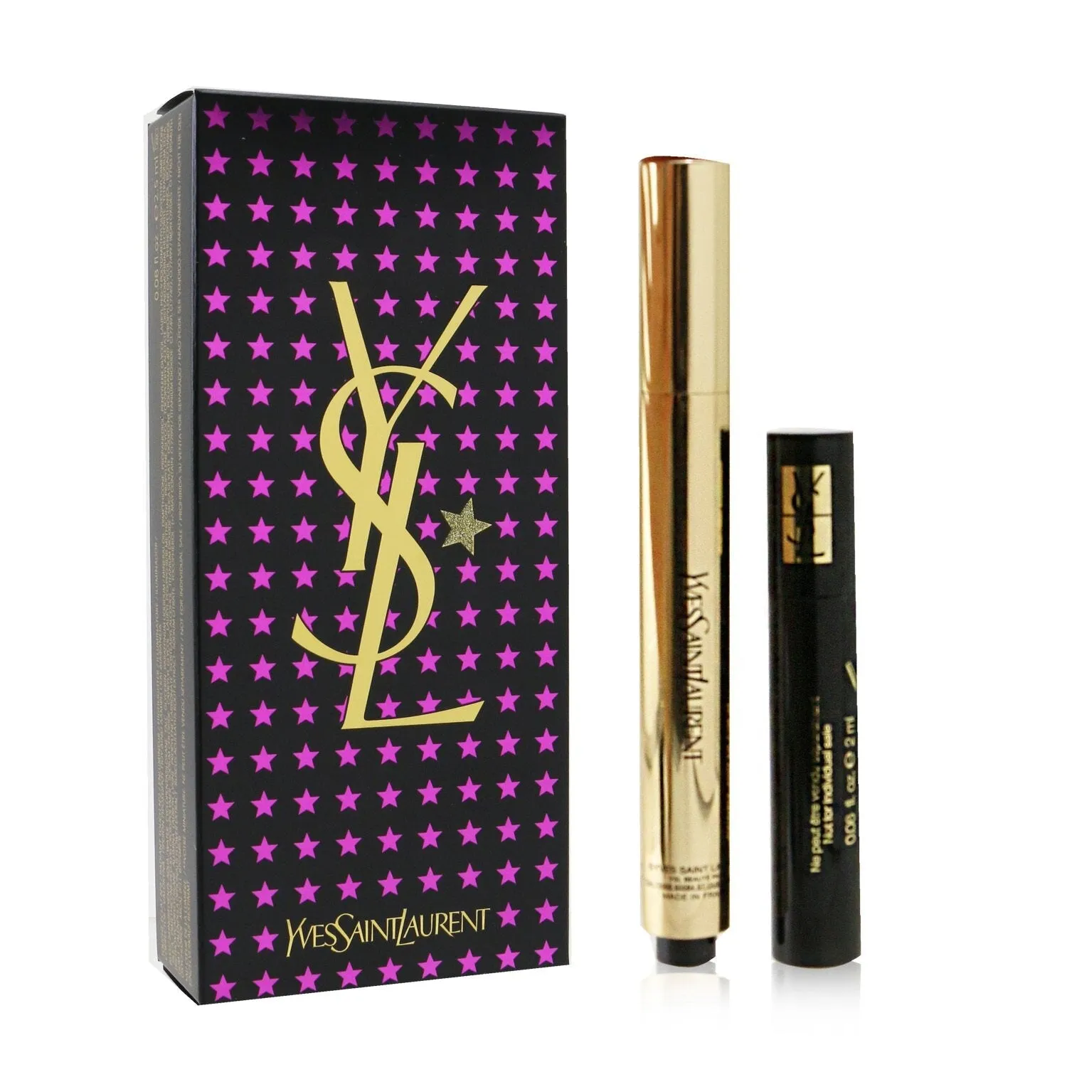 Yves Saint Laurent All Lights On Me Set (1xTouche Eclat  2.5ml/0.08oz   1x Mini Mascara Volume Effet Faux Cils) - #2 (Luminous Ivory)  2pcs